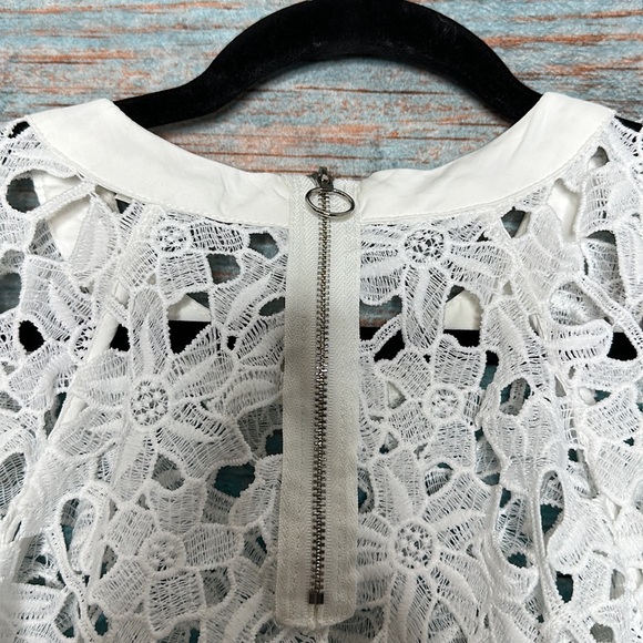 Anthropologie Eri and Ali White Lace Swing Top Size XSP - Picture 6 of 7